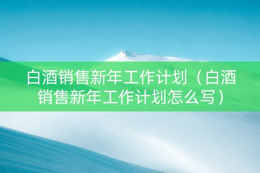 白酒销售新年工作计划（白酒销售新年工作计划怎么写）