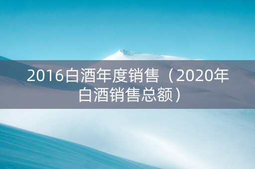 2016白酒年度销售（2020年白酒销售总额）