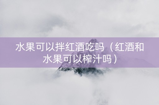 水果可以拌红酒吃吗（红酒和水果可以榨汁吗）