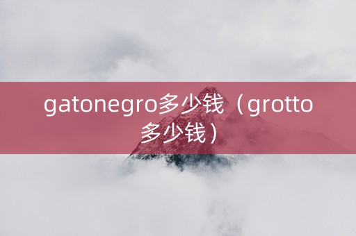 gatonegro多少钱（grotto多少钱）