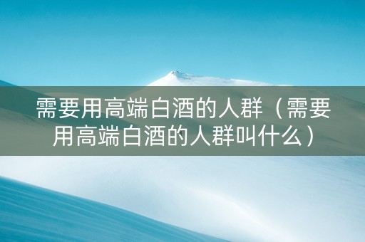 需要用高端白酒的人群（需要用高端白酒的人群叫什么）